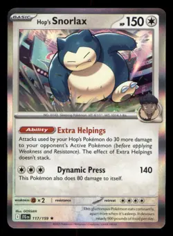 Pokemon TCG Hop's Snorlax Holo Rare SV09: Journey Together 117/159 NM - Image 1