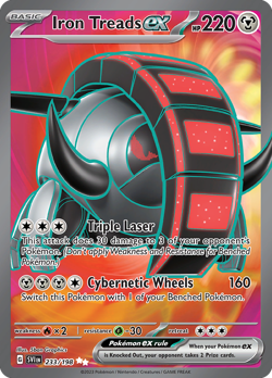 Iron Treads ex 233/198 Ultra Rare Scarlet & Violet Pokemon Holo Near Mint - Image 1