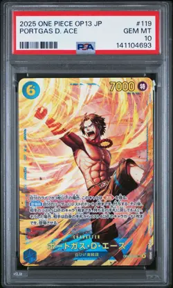 ONE PIECE JAPANESE CARRYING ON HIS WILL OP13-119 PORTGAS D. ACE PSA 10 - Image 1