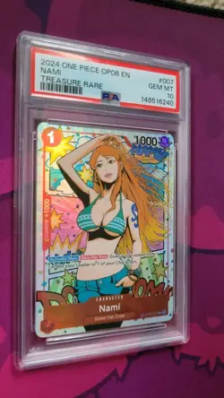 2024 ONE PIECE OP06-WINGS OF THE CAPTAIN TREASURE RARE #007 NAMI PSA 10 - Image 1