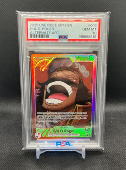 2025 ONE PIECE OP13-CARRYING ON HIS WILL ALTERNATE ART #003 GOL D. ROGER PSA 10 - Image 1