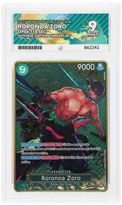One Piece TCG Roronoa Zoro (OP06-118) Japanese 2nd Anniversary Edition Ace 9 - Image 1