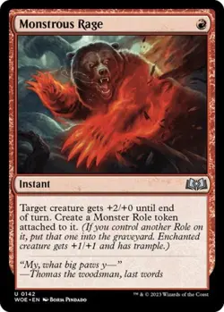 ~ Monstrous Rage ~ NM ~ Wilds of Eldraine ~ MTG ~ - Image 1