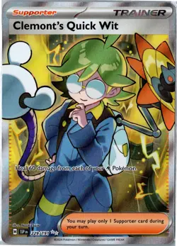 Pokemon Card - Clemont's Quick Wit 229/191 Surging Sparks Ultra Rare Near Mint - Image 1