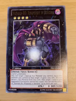YuGiOh NUMBER 80: RHAPSODY IN BERSERK PRIO-EN045 Rare 1st Edition NM - Image 1