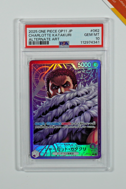 One Piece PSA 10 Charlotte Katakuri #OP11-062 Alt Art A Fist of Divine Speed Jap - Image 1