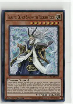 Yugioh Sauravis, Dragon Sage of the Voiceless Voice MP25-EN159 UR NM 1st Ed - Image 1