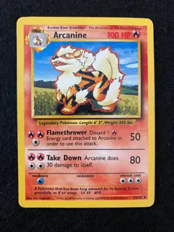 Arcanine 23/102 Base Set Regular Near Mint (NM) - vintage Pokemon card TCG 1999 - Image 1