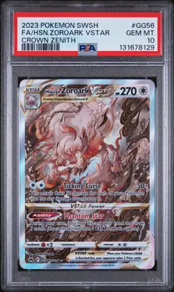 PSA 10 GEM MINT HISUIAN ZOROARK VSTAR #GG56 CROWN ZENITH 2023 POKEMON SWORD & SH - Image 1