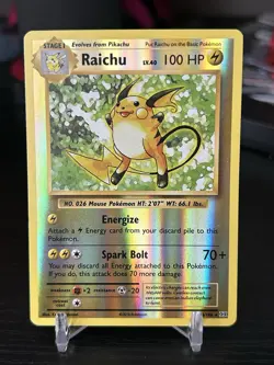 Pokemon Raichu 36/108 Evolutions Holo Rare Reverse Holo 100 HP English 2016 - Image 1