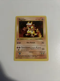 Pokemon TCG Magmar Base Set 1st Edition Uncommon Card 36/102 - Image 1