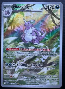 Pokemon Nidoking Illustration Rare Karmesin & Purpur 151 174/165 NM Deutsch - Image 1