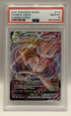 FA/Mew Vmax *PSA 10* 2021 Pokemon Sword & Shield Fusion Strike #114 GEM MT - Image 2