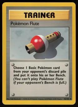 POKEMON FLUTE 86/102 UNCOMMON BASE SET UNLIMITED POKEMON NM/M - Image 1