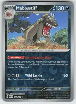 Mabosstiff 063/091 Rare Paldean Fates Pokemon Reverse Holo Near Mint - Image 1