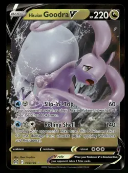 Hisuian Goodra V 135/196 Holo V Rare Lost Origin Pokemon NM - Image 1