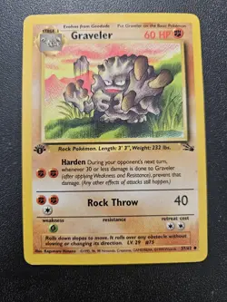 Pokemon 1st Edition Fossil Graveler 37/62 PLAYED - Image 1