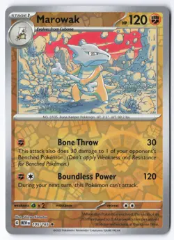 Pokemon TCG Marowak 105/165 Reverse Holo 151 NM-LP - Image 1