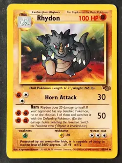Rhydon 45/64 ✰Vintage✰ Jungle Set Regular, WOTC Pokemon 1999 •MP - Image 1