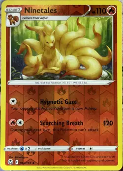Ninetales Reverse Holo - 018/195 - Silver Tempest Pokemon 2022 - Image 1