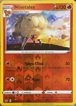 Ninetales Reverse Holo Rare - 023/202 - Sword & Shield Base Pokemon 2020 - Image 1