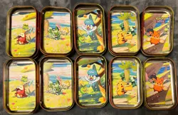Lot of 10 Pokemon TCG Paldea Friends Empty Mini Tins w/ Stickers & Art -No Packs - Image 2