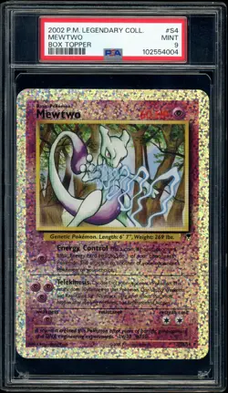 PSA 9 MINT Mewtwo S4/S4 Box Topper REVERSE HOLO JUMBO Pokemon Card - Image 1