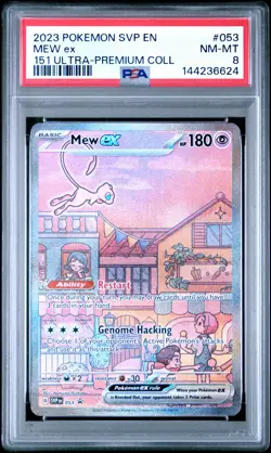 2023 POKEMON SVP EN-SV 151 UPC BLACK STAR PROMO #053 MEW ex PSA 8 - Image 1
