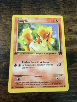 Ponyta 64/82 Team Rocket 1st edition pokemon DMG - Image 1