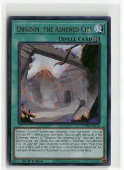 Yugioh Obsidim, the Ashened City MP25-EN176 Ultra Rare NM 1st Ed - Image 1