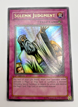 Vintage Yu-Gi-Oh! Solemn Judgment (MRD-127 1st Edition Ultra Rare) MP - Image 1