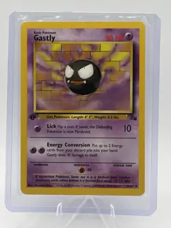 Pokemon TCG Gastly Fossil, 33/62, Regular Card 1999-2000 Base Set First Edition - Image 1