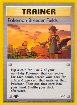 Pokemon Breeder Fields 62/64 Uncommon Neo Revelation Pokemon Unlimited MP - Image 1