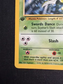 Pokemon TCG Scyther 26/64 1st Edition RARE WOTC 1999 LP/NM - Image 4