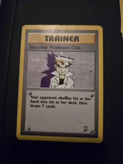 Imposter Professor Oak 102/130 Base Set 2 Pokemon Card TCG - Image 1