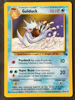 Golduck 35/62 ✰Vintage✰ Fossil Set Regular, WOTC Pokemon 1999 •LP - Image 1