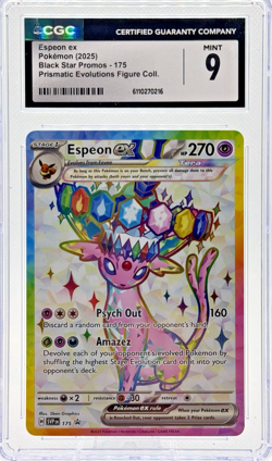 Espeon ex SVP 175 CGC 9 Black Star Promo Prismatic Evolutions Pokemon - Image 1