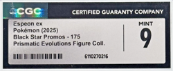 Espeon ex SVP 175 CGC 9 Black Star Promo Prismatic Evolutions Pokemon - Image 2