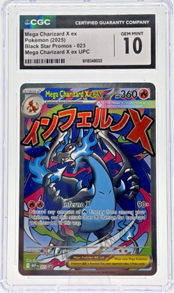 Mega Charizard X ex Promo 023 CGC 10 Gem Mint Pokemon Black Star Slab - Image 1