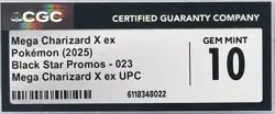 Mega Charizard X ex Promo 023 CGC 10 Gem Mint Pokemon Black Star Slab - Image 2