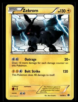Zekrom 50/99 Next Destinies Rare Pokemon - Image 1