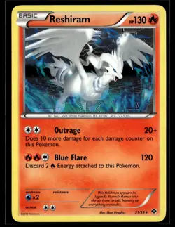 Reshiram 21/99 Next Destinies Rare Pokemon - Image 1