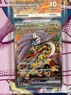Pokemon - Raging Bolt ex 222/187 - Terastal Festival - Japanese - Graded ACE 10 - Image 3