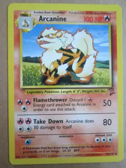 Arcanine - 33/130 - Uncommon WOTC TCG—Base Set 2 Pokemon Card - Image 1