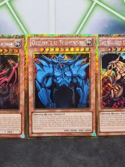 Yugioh God Card Set PGLD Gold Secret Rare NM Slifer Obelisk Ra - Image 3