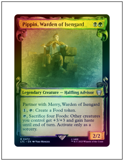 1x Pippin, Warden of Isengard, Showcase Scroll Foil, LOTR, Magic MTG NM - Image 1