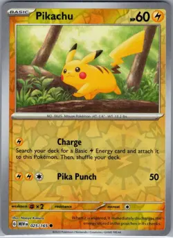 Pikachu - 025/165 Reverse Holo SV: Scarlet & Violet 151 - Pokemon Card - NM - Image 1