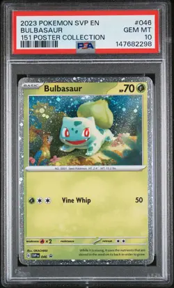2023 POKEMON SVP EN-SV BLACK STAR PROMO 151 POSTER COLLECTION BULBASAUR PSA 10 - Image 1