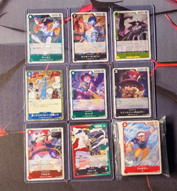 One Piece OP15 Genuine Japenese LOT of 7 Rare Foil, 1 Leader card and bulk - Image 1