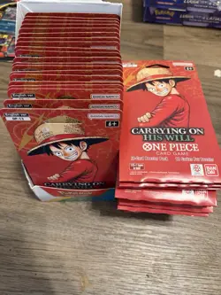 One Piece OP-13 Carrying on His Will Sleeved Booster Pack Lot of 50 - Image 1